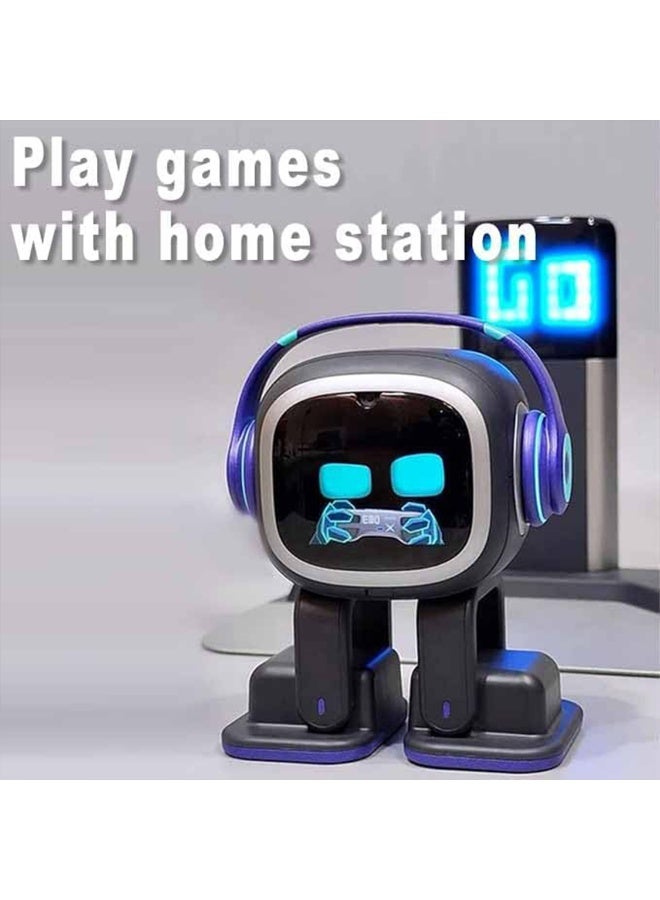 LIVING.AI EMO Go Home AI Desktop Pet Robot - ChatGPT Enabled with Voice Commands & Dance Feature, Interactive Robot Pet with EMO Smart Lighting Automatic Charging Version - Black - Image 4